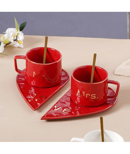 Cütlük Çay/Qəhvə Fincanları – "Mr & Mrs" Dizayn