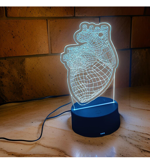 LED İşıqlı Akrilik Ürək Dekoru – Sevgi Simvolu, Romantik Hədiyyə