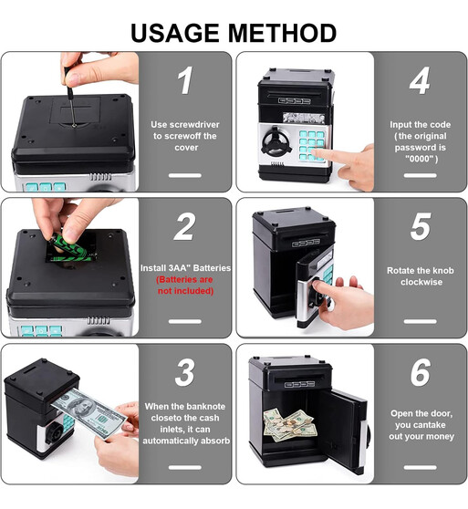 Kodlu Qumbara – Uşaqlar üçün Şifrəli Mini ATM Qumbarası
