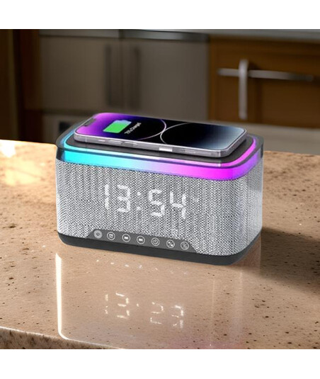 Multifunksional Bluetooth Kolonka və Powerbank – Simsiz Şarj və Rəngli İşıq