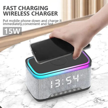Multifunksional Bluetooth Kolonka və Powerbank – Simsiz Şarj və Rəngli İşıq