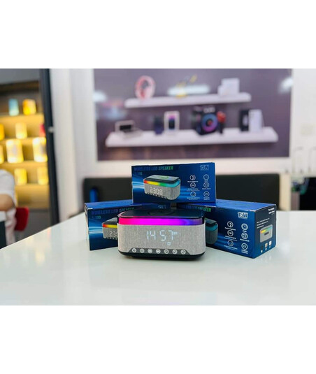Multifunksional Bluetooth Kolonka və Powerbank – Simsiz Şarj və Rəngli İşıq