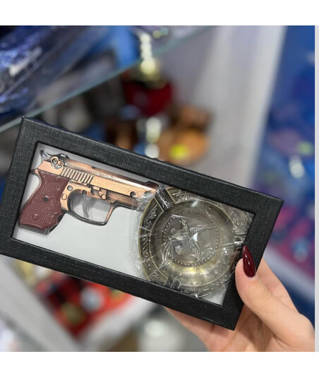 Silah Formalı Alışqan və Qədim Mis Tərzli Kül Qabı – Unikal Hədiyyəlik Əşya