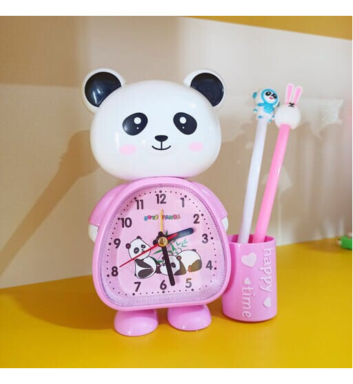 Panda Dizaynlı Qələm Qabı və Budilnik