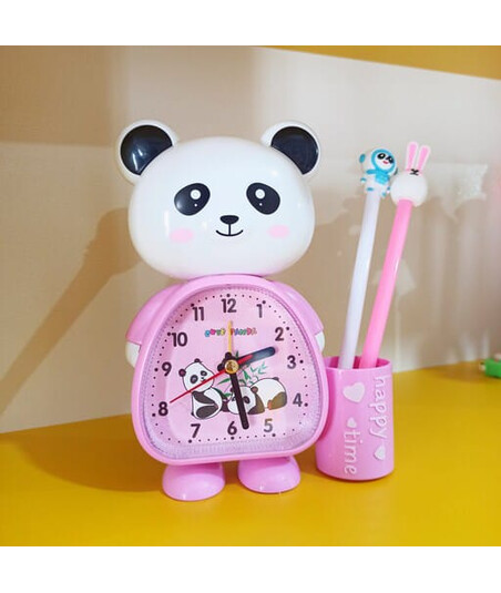 Panda Dizaynlı Qələm Qabı və Budilnik