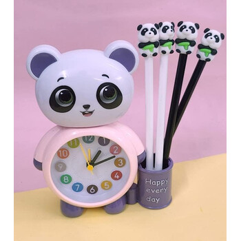 Panda Dizaynlı Qələm Qabı və Budilnik