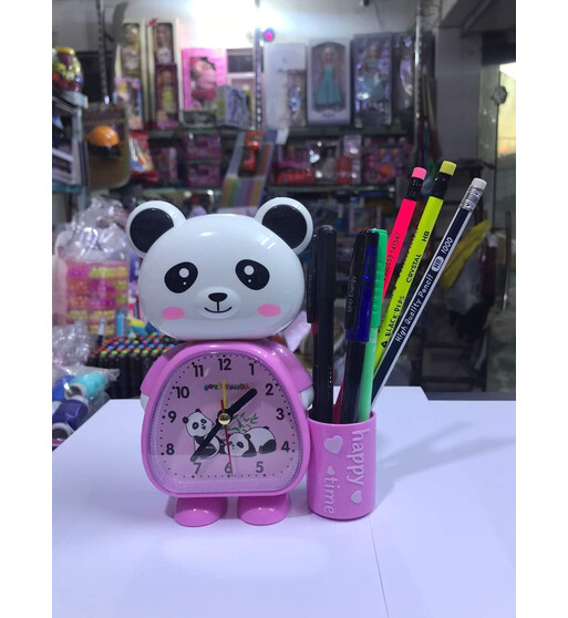 Panda Dizaynlı Qələm Qabı və Budilnik