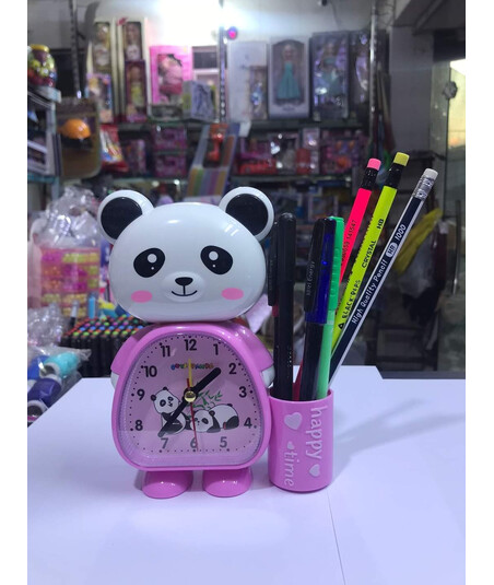 Panda Dizaynlı Qələm Qabı və Budilnik