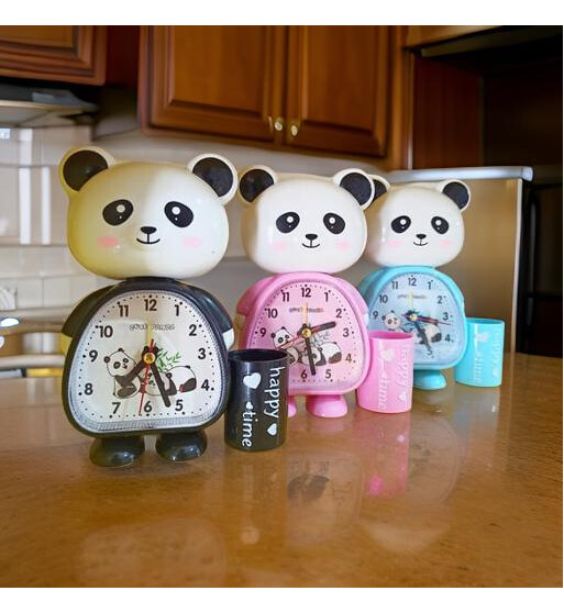 Panda Dizaynlı Qələm Qabı və Budilnik