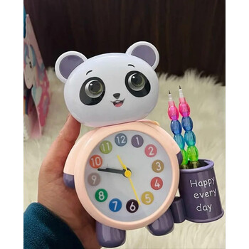 Panda Dizaynlı Qələm Qabı və Budilnik