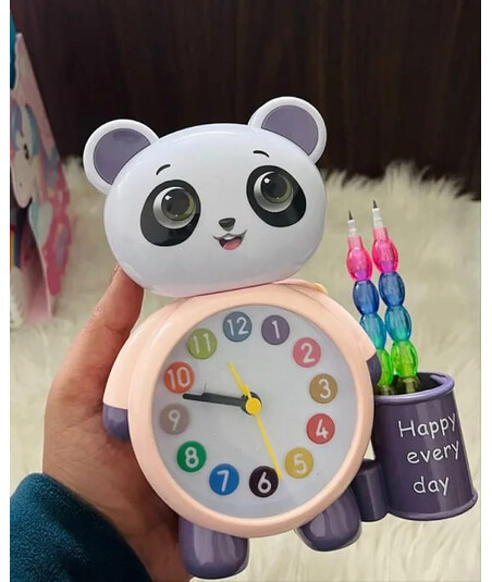Panda Dizaynlı Qələm Qabı və Budilnik