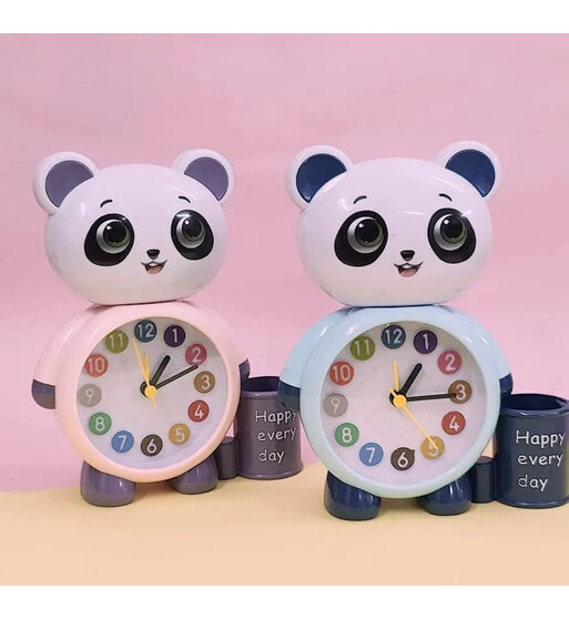 Panda Dizaynlı Qələm Qabı və Budilnik