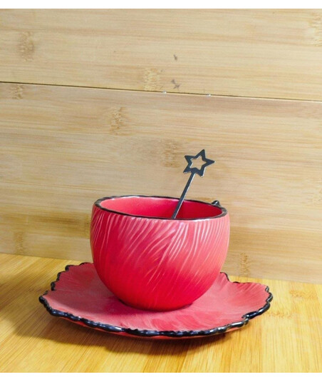 Çay/Qəhvə Fincan Dəsti – Yüksək Keyfiyyətli Keramika Fincan və Qaşıq