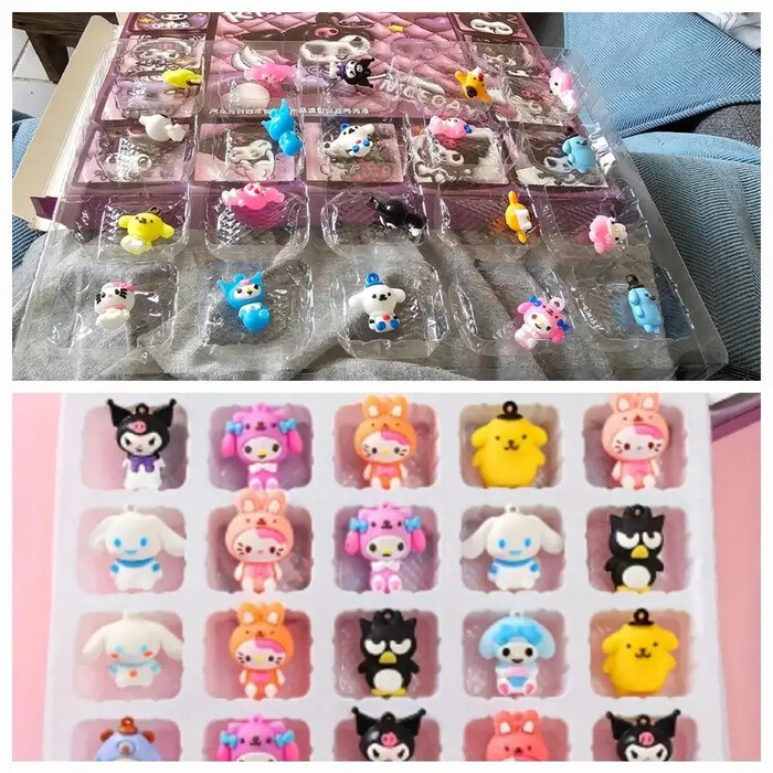 Sanrio Hello Kitty & Kuromi Sirli Qutu Dəsti (20 Fiqur) | dopamin.az