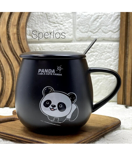 Ağ-Qara Panda Dizaynlı Keramika Çay-Qəhvə Fincanı – Zərif və Sevimli