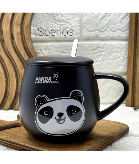 Ağ-Qara Panda Dizaynlı Keramika Çay-Qəhvə Fincanı – Zərif və Sevimli