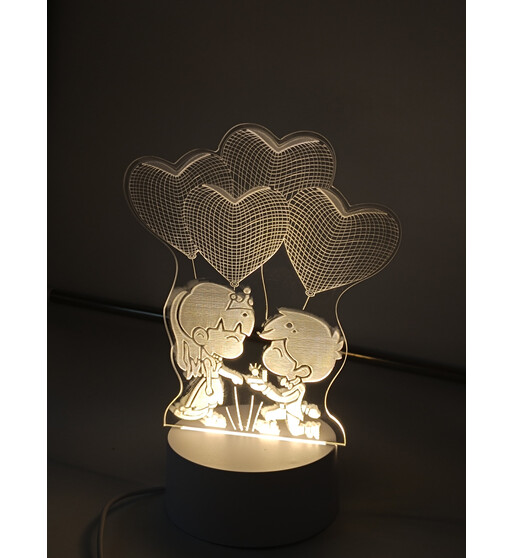 3D LED İşıqlı Hədiyyəlik Gecə Lampası – ABS və Akrilik Material, Unikal Dizayn
