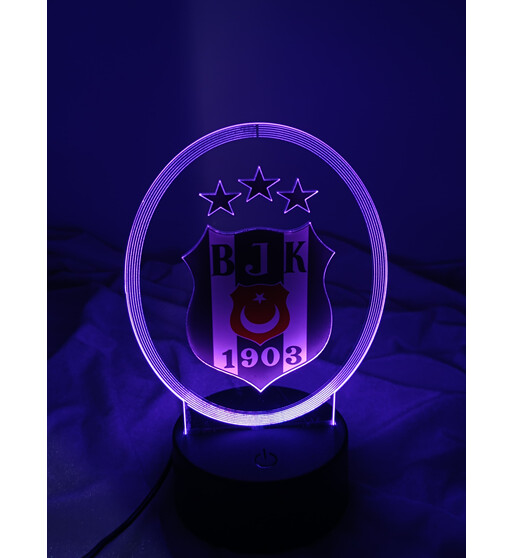 Beşiktaş Loqolu LED İşıqlı Futbol Dekoru – Rəsmi Komanda Dizaynı