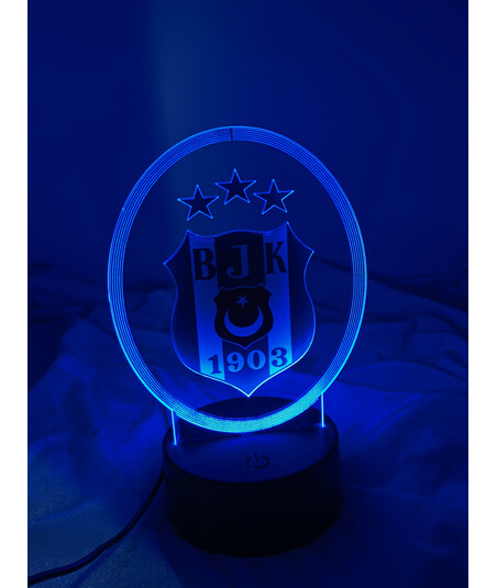 Beşiktaş Loqolu LED İşıqlı Futbol Dekoru – Rəsmi Komanda Dizaynı