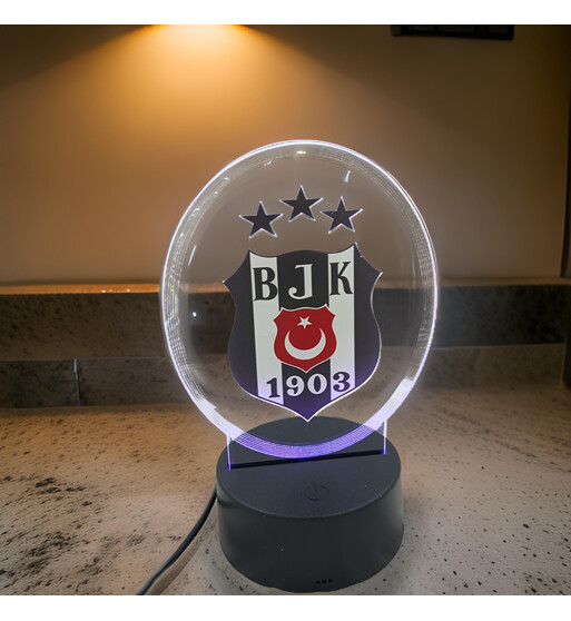Beşiktaş Loqolu LED İşıqlı Futbol Dekoru – Rəsmi Komanda Dizaynı