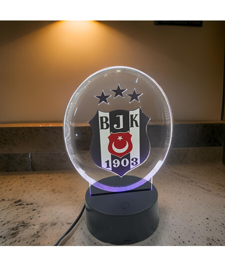 Beşiktaş Loqolu LED İşıqlı Futbol Dekoru – Rəsmi Komanda Dizaynı